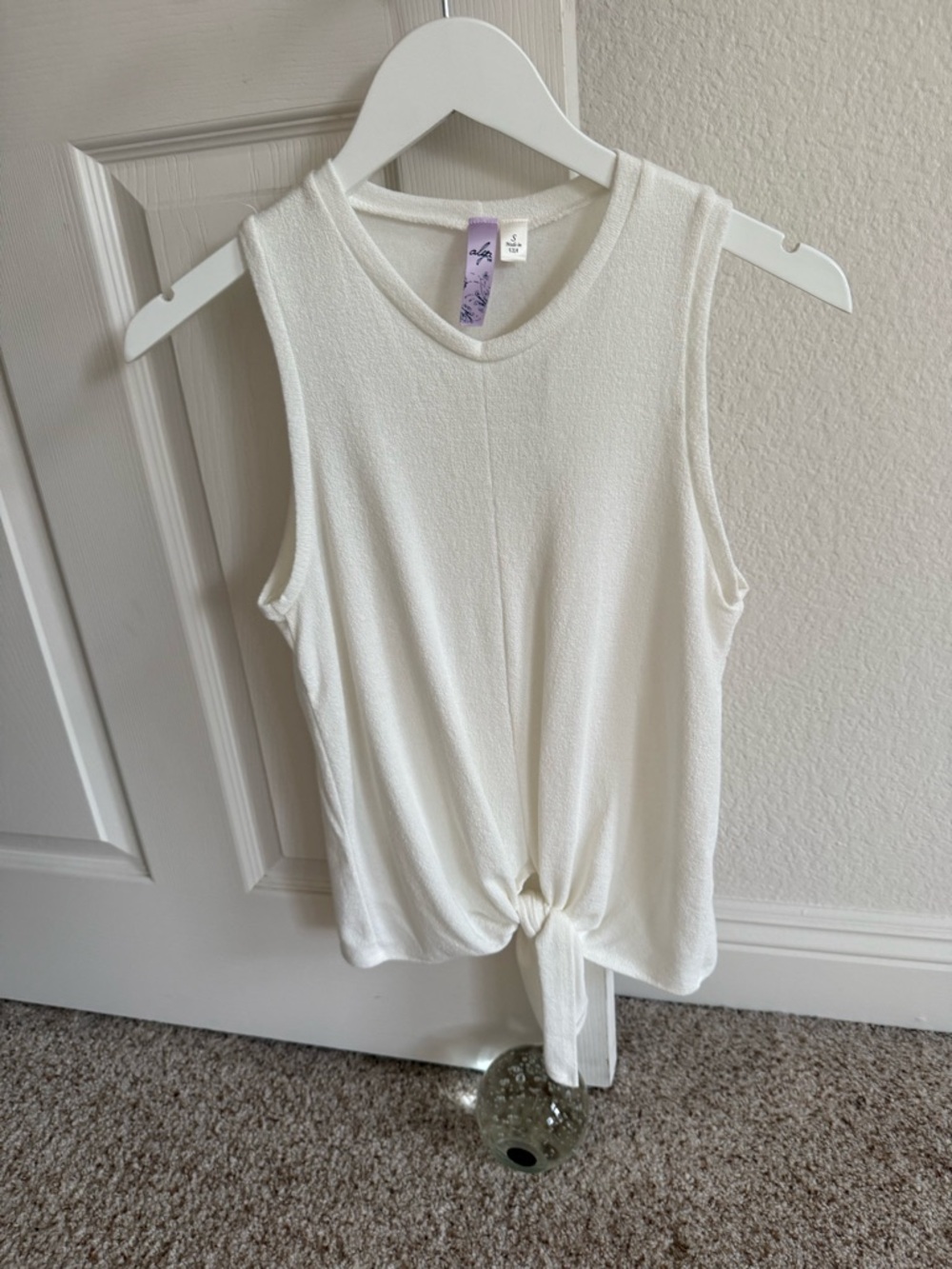Alya Cream Tie-Front Tank Top - Size Small - NWT!